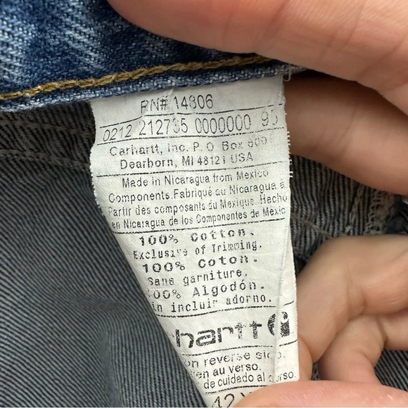 Carhartt Straight Fit Relaxed Fit Jean Medium Wash B460 Men's Size 42 x 35.5 - Picture 5 of 8
